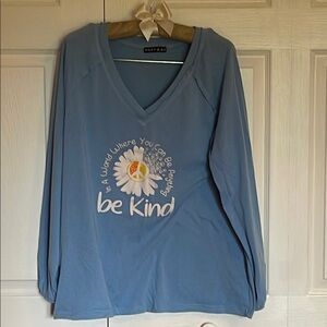 Cozy Casual Blue Graphic Long Sleeve Hoodie
